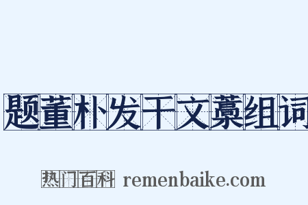 题董朴发干文藁组词是什么意思的图片
